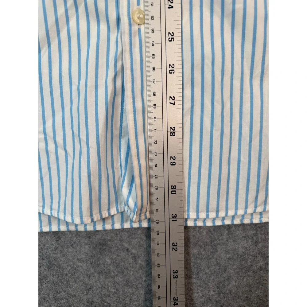 J.Crew Mens‎ Blue White Striped Button Down Shirt Long Sleeve Size M Medium